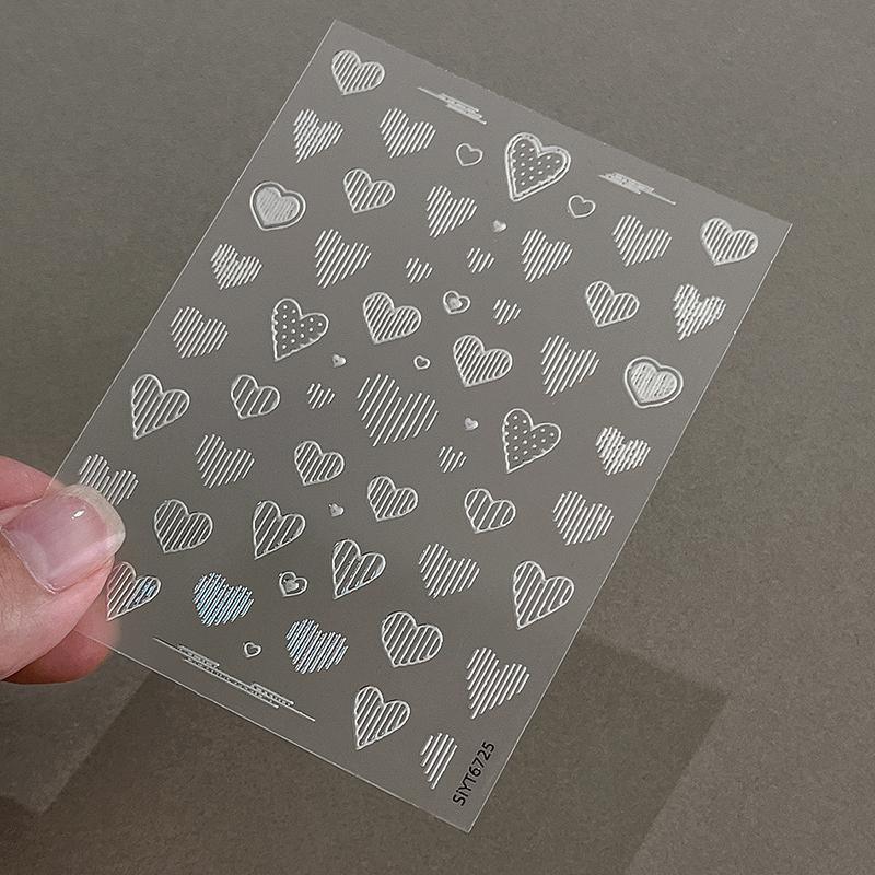 1 лист 5D тисненые line heart наклейки для нейл-арта рельефы самоклеящиеся наклейки для маникюра для женщин принадлежности для маникюра