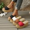 Fashion Wedges Slippers Women 2025 New Summer Sandals Roman Fashion Sandals Bottom Casual Comfortable Beach Shoes Women Slides Women