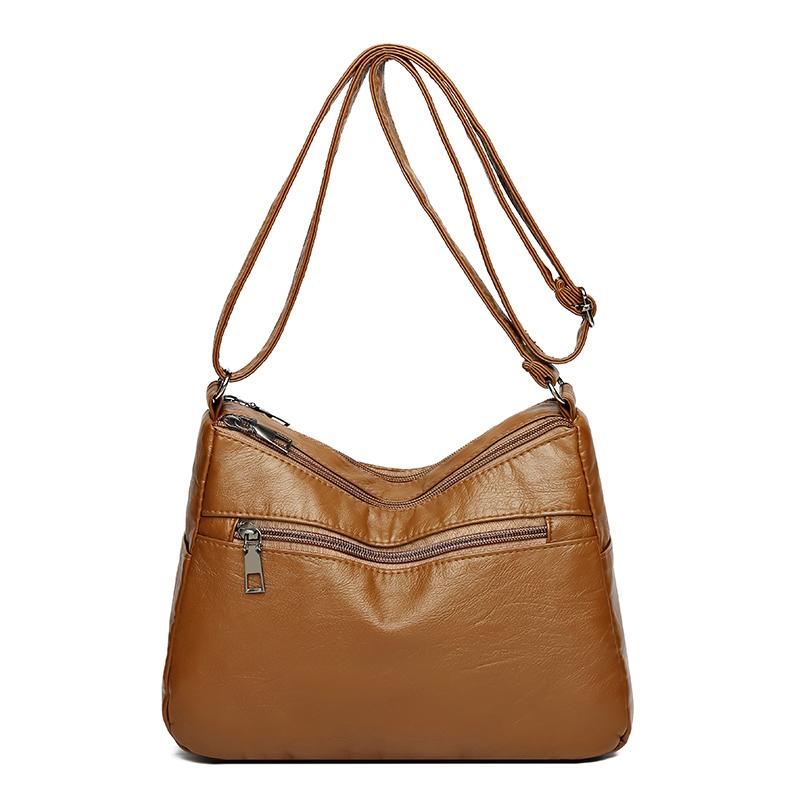 Женская сумка с несколькими карманами, большая вместительная маленькая квадратная сумка из искусственной кожи, сумка через плечо для матери среднего возраста, сумка через плечо