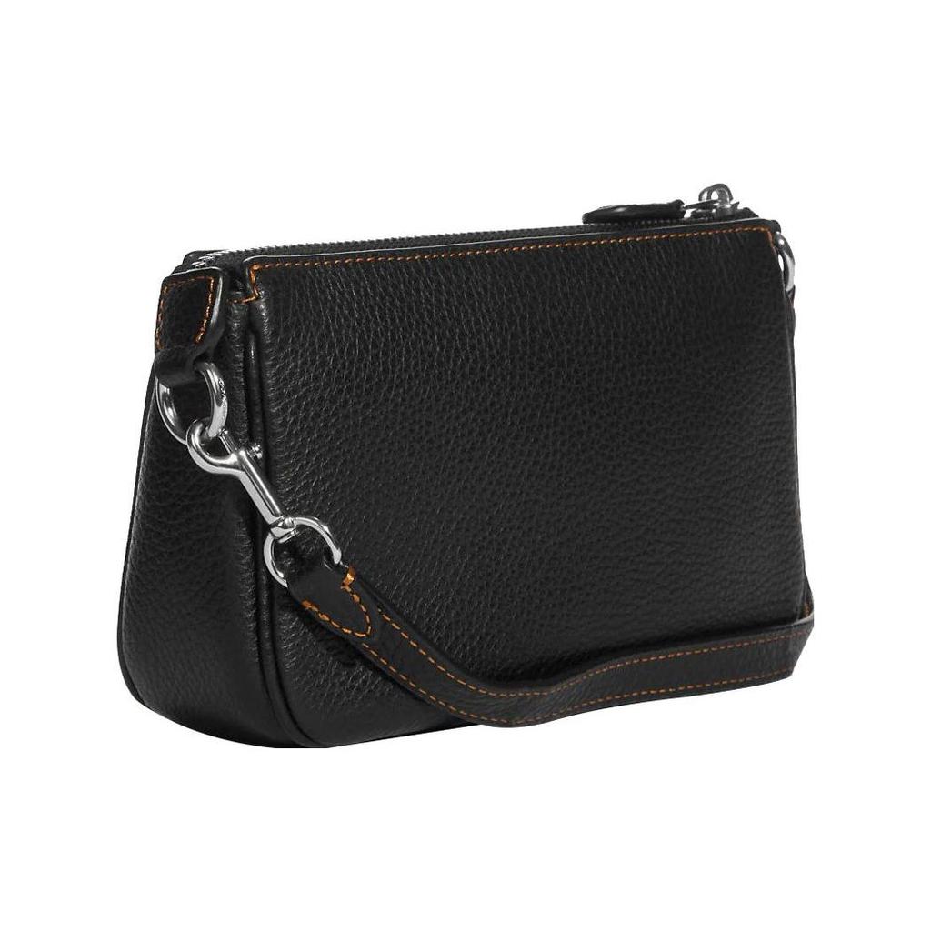 Coach Nolita 19 Однотонный топ с принтом собак, верхняя молния, кожаный ремешок на запястье, ручной, на плечо, маленькая женская сумка, Черный CC914-SVA47
