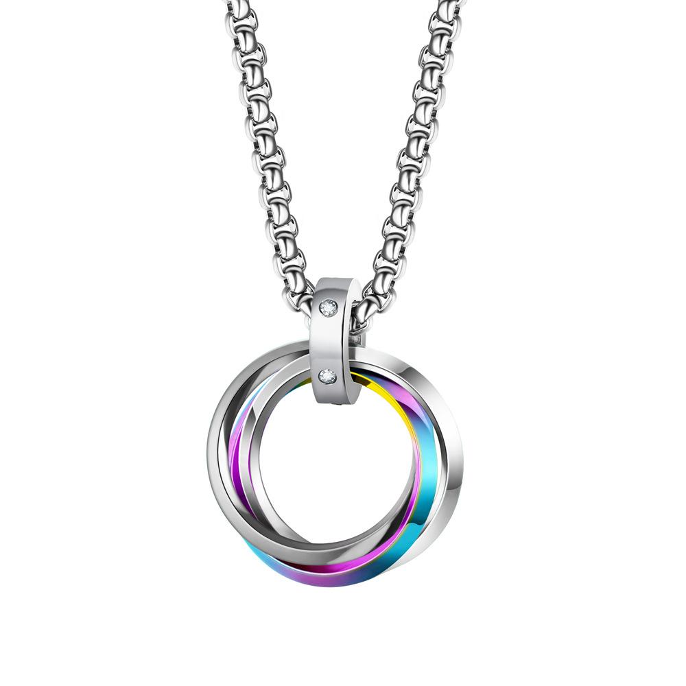 Hot Selling Stainless Steel Creative Pendant Necklace For Women Men Zircon Gift Accessories Valentine Day Gifts