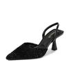 Sandals 2025 spring women's shoes children's spring French single shoes 2025 spring women's high heels black women's stiletto
