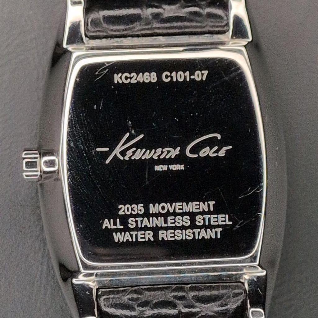 Used [Working Item] Kenneth Cole New York Watch Square Crystal Bezel Black