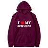 Cross Border E-commerce Casual European Size I Love My Girlfriend Printed Hooded Sweatshirt Sports Gothic Winter Home Long Sleev