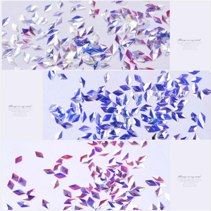 6 Коробок/набор Лазерная Смешанная Алмазная Пудра-Глиттер для Ногтей Пайетки Блестящие Разноцветные 3D DIY