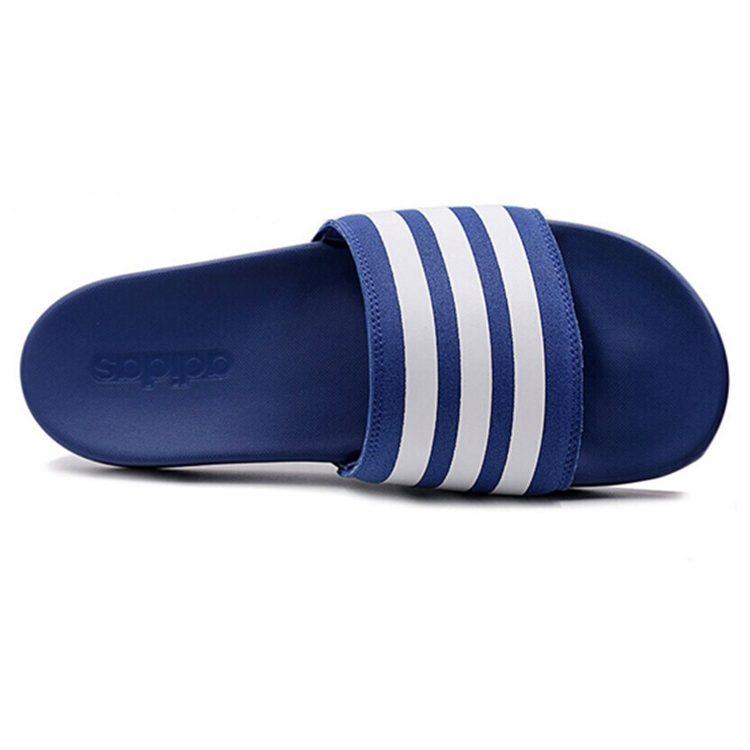 adidas Шлепанцы Adilette с резиновой подошвой, нескользящие, унисекс, сине-белые, aq4936
