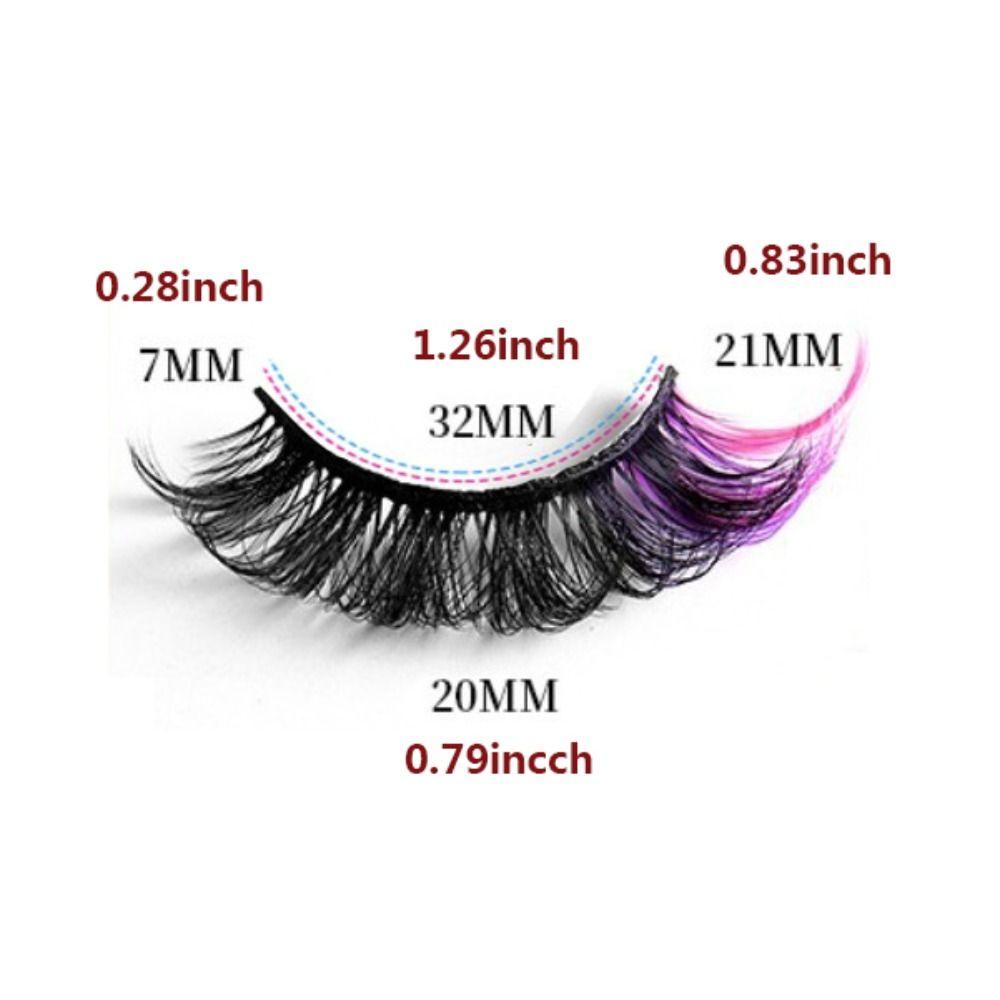9 Pairs D Curl Colored Eyelashes Russian Long Thick Volume Fake Eye Lash Faux Mink Lashes Party
