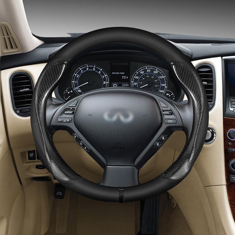 Car Steering Wheel Cover Carbon Fiber Fit For Infiniti G37 G37X G25 Q40 QX50 Q50 Q60 Q70 car accessories gsu1