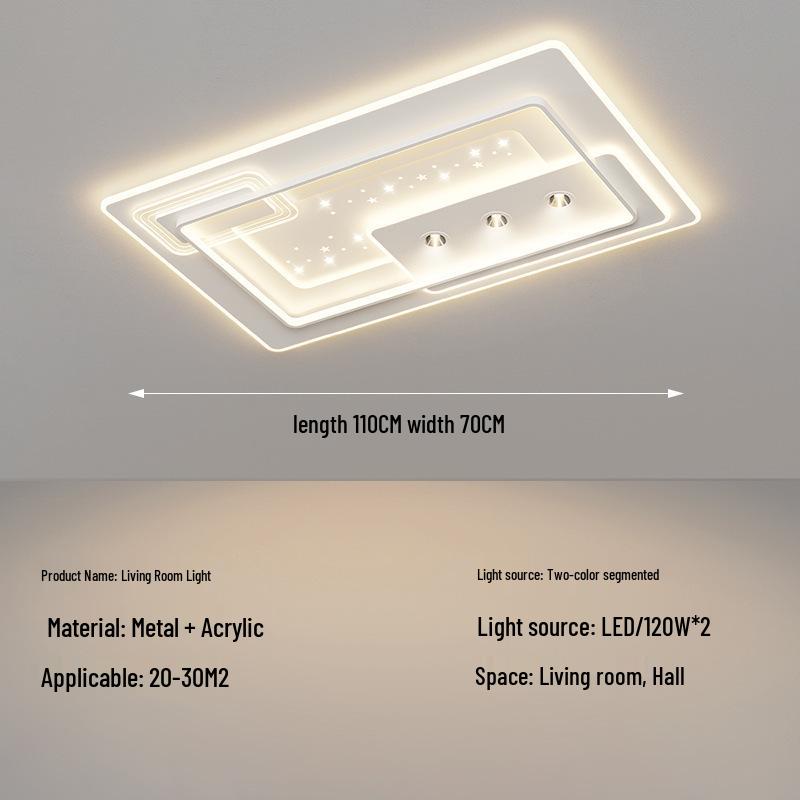 LED Ceiling Light: Simple, Atmospheric Design for Living Room, Bedroom, or Dining Room