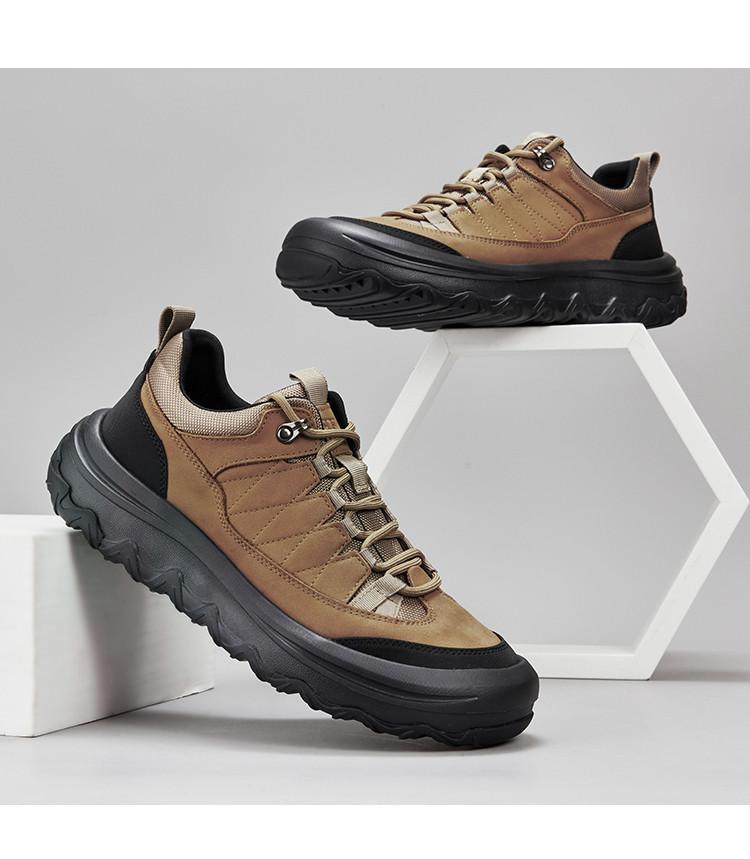 Top layer cowhide men's shoes spring lightweight breathable retro outdoor sports and leisure shoes men's shoes hiking shoes hiking shoes men's shoes