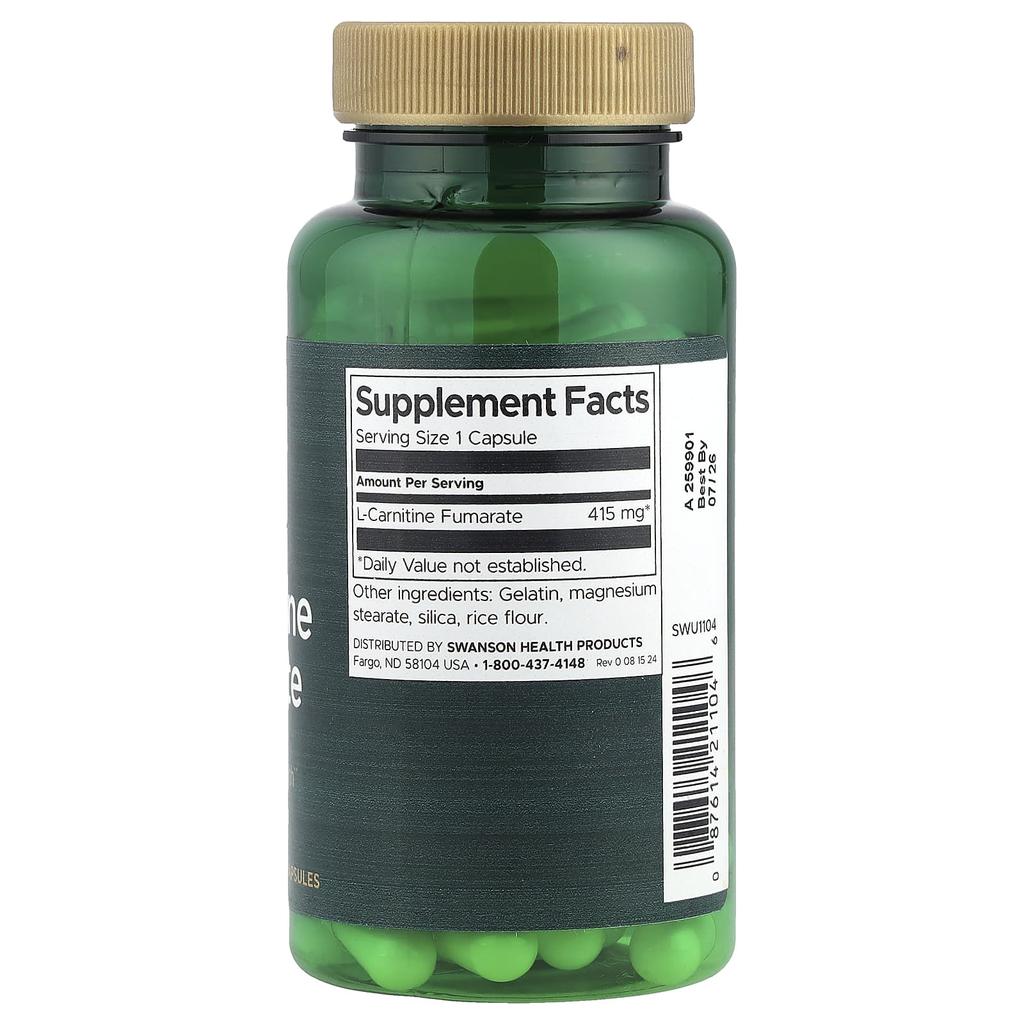 Swanson, l-carnitine fumarate, 415 mg, 60 capsules