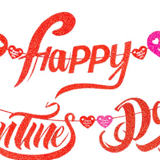 1 комплект баннеров ко Дню святого Валентина с блестками в виде сердечек для подвесного потолка, баннеров с Днем святого Валентина, растяжек для свадебной вечеринки