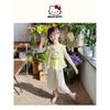 Hellokitty Girls Summer Suit 2025 New Lace-Edged Short-Sleeved Draped Pants Kidsren's Summer Two-Piece Set