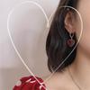 Fashion Red Retro Love Dangle Earrings for Women Wedding Party Classic Jewelry Geometry Earrings