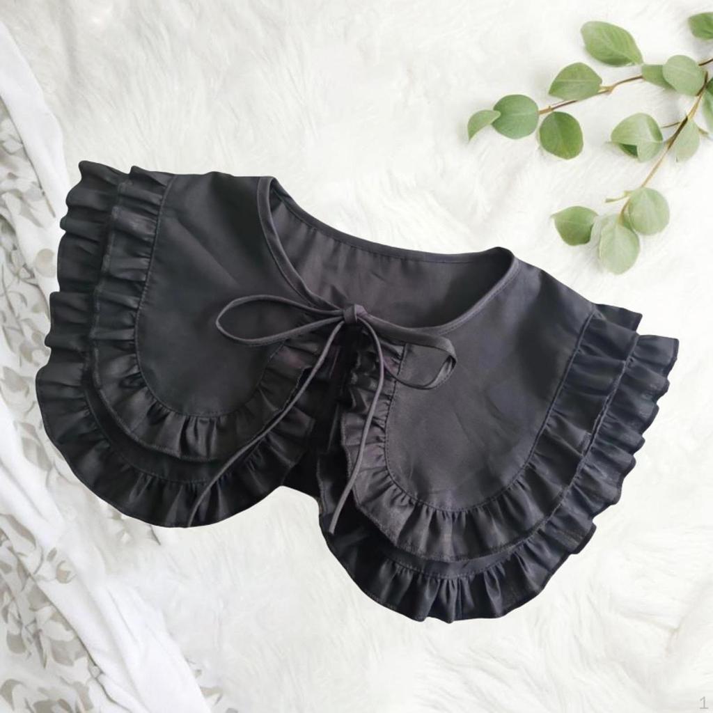 Double Ruffle Fake Collar, Detachable, Elegant False Collar for Shirts