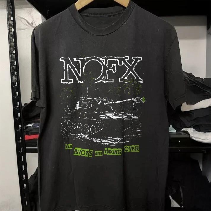 HOT! HOT NOFX The Idiots are Taking Over Black Heavy Cotton T-Shirt