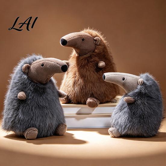 Stuffed Animal Doll Cute Simulation Anteater Plush Toy Fluffy Doll Soft Themed Home Decor Figure for Kids Desktop Decor Zoo Souvenir Birthday Gift