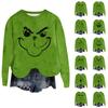 Ladies' Fashionable Round Neck Pullover Long Sleeved Top Christmas Printed Sweatshirt