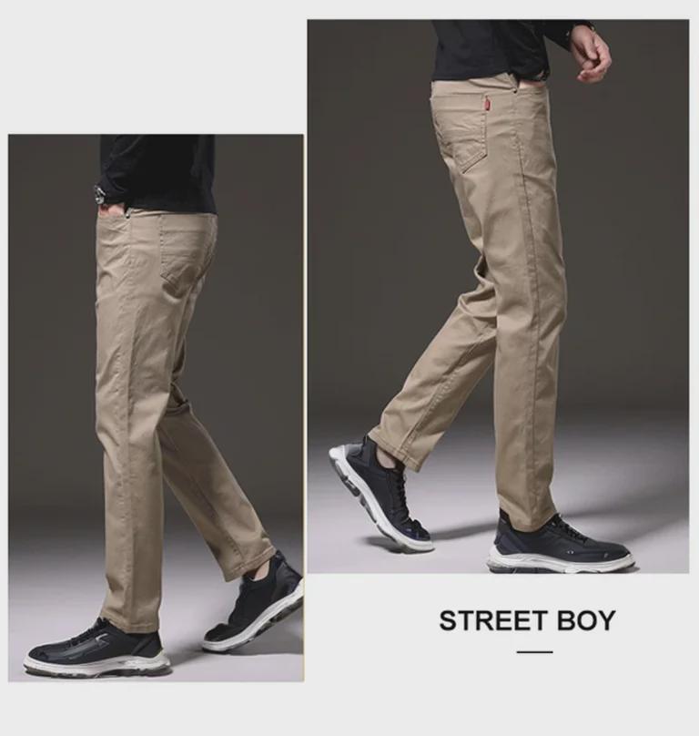 2023 Весна и Осень Мужские Эластичные Повседневные Прямые Брюки - Средний Возраст