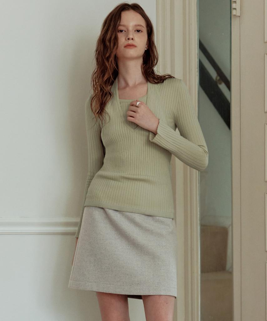 ZEROSTREET Calm Basic Mini Skirt / Light Gray