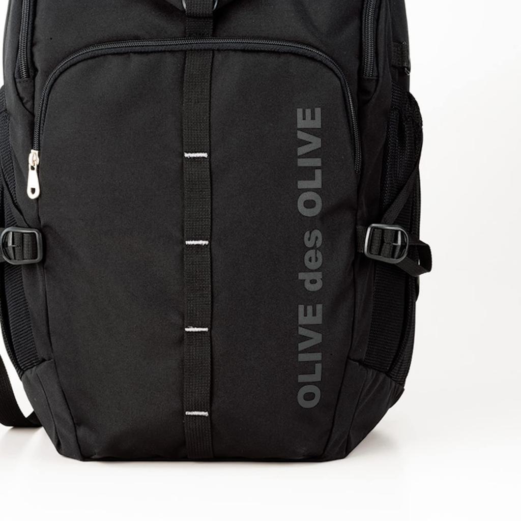 De Olive Wide Open Front Tape School Backpack 2K30043 для девочек 09 Черный x Черный 30 л [Olive School]