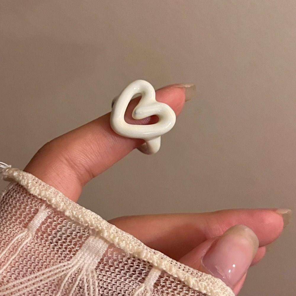 Кольцо с глазурью Dopamine Glaze, уникальное кольцо-сердечко, модное кольцо-открытие, подарок на День святого Валентина