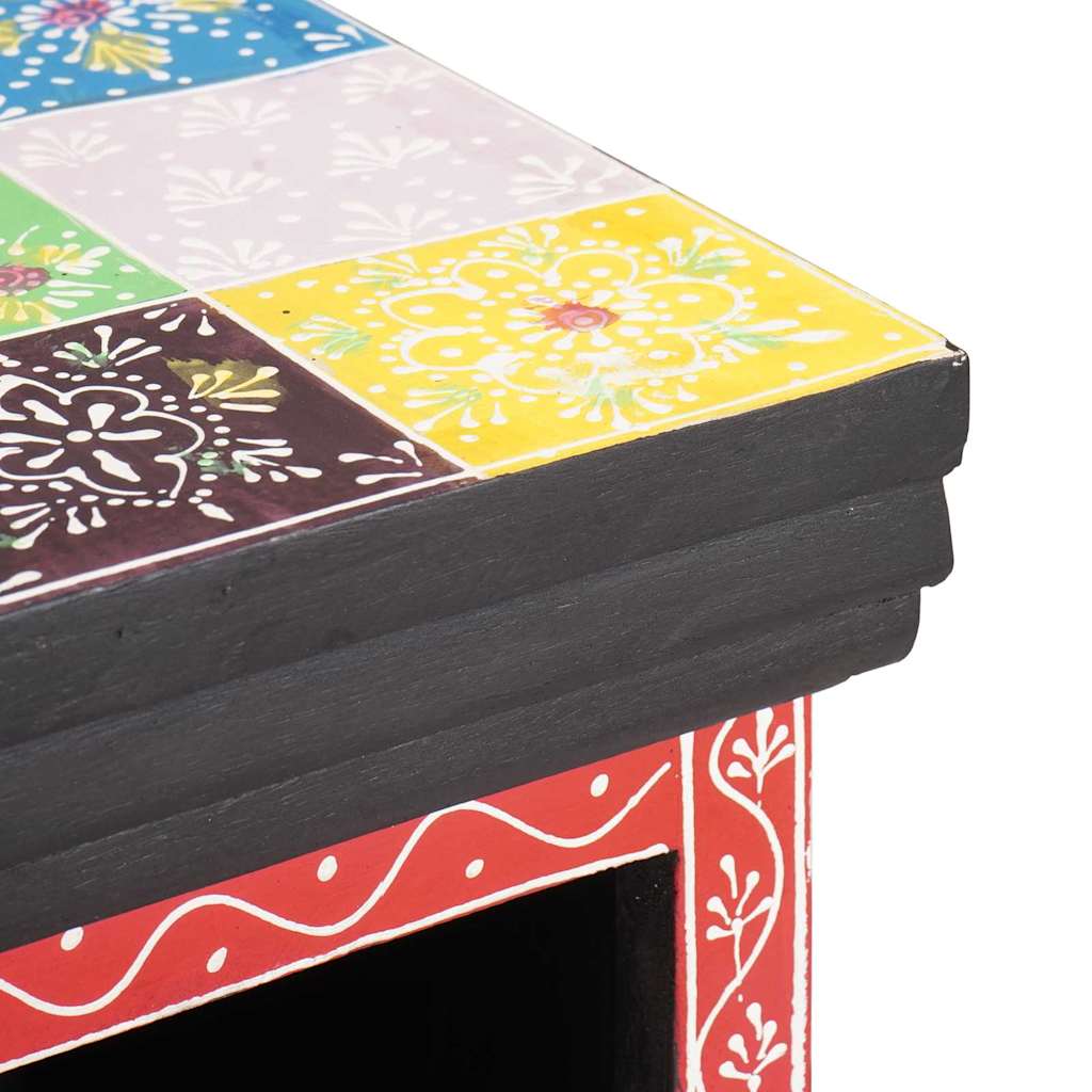 Multi Colored Cabinet with Door 30 x 30 x 90 cm Solid Mango Wood