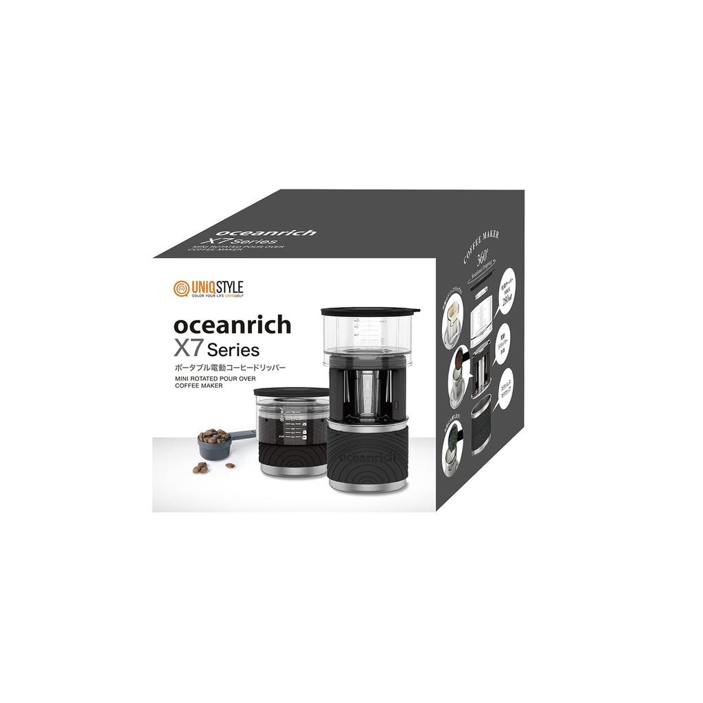 Ocean Rich Electric Coffee Maker Cordless Oceanrich X7 Cordless Type Coffee Maker Compact Outdoor Specification Stainless Steel Mug Black UQ-ORX7BL