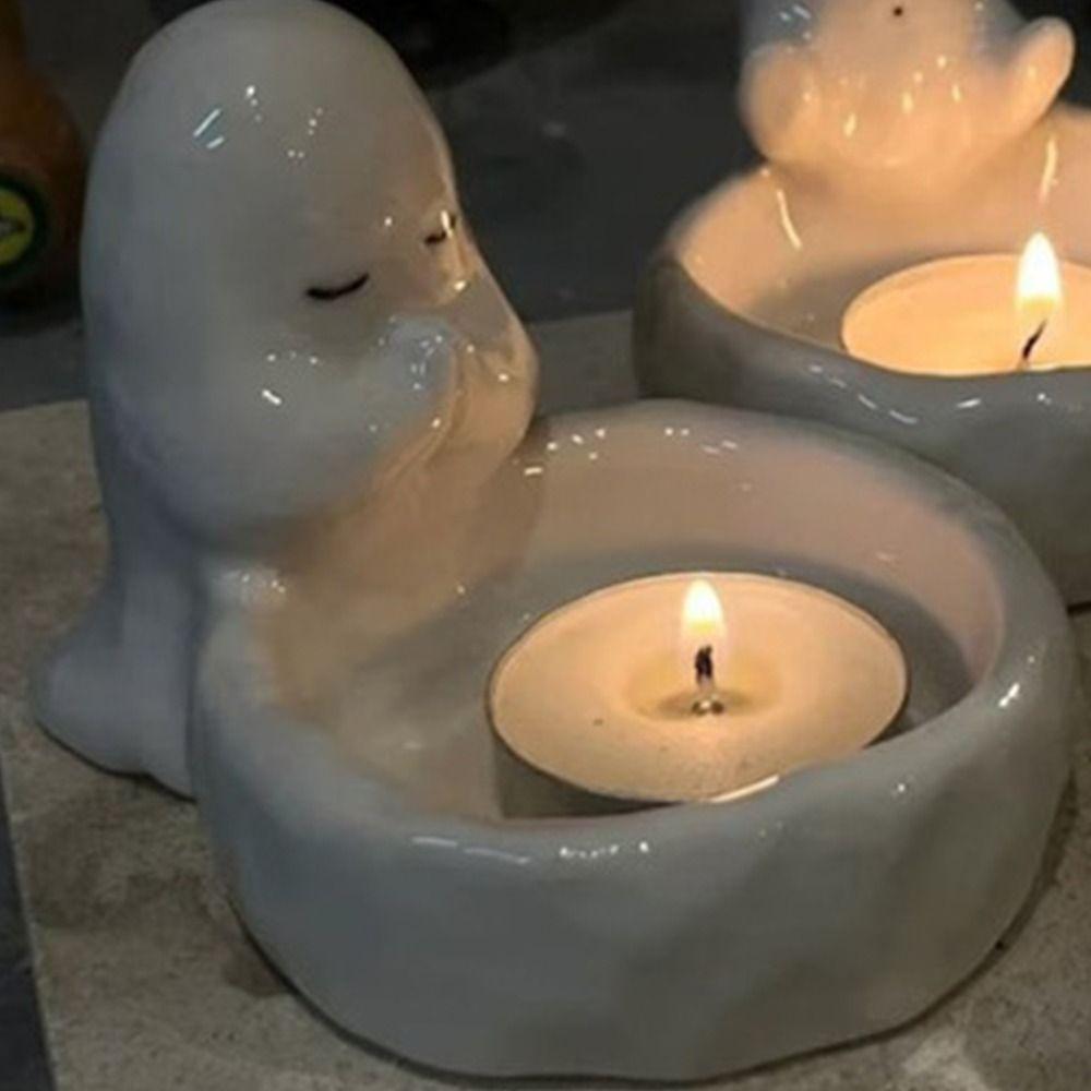 Ароматерапевтическая свеча Подсвечник-призрак Лампы-свечи Ароматизированные свечи Милые фигурки призраков Декор на Хэллоуин
