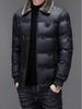 Men's Winter Loose-Fit Cotton-Padded Jacket with Fur Collar - Casual Lapel Coat for All Ages