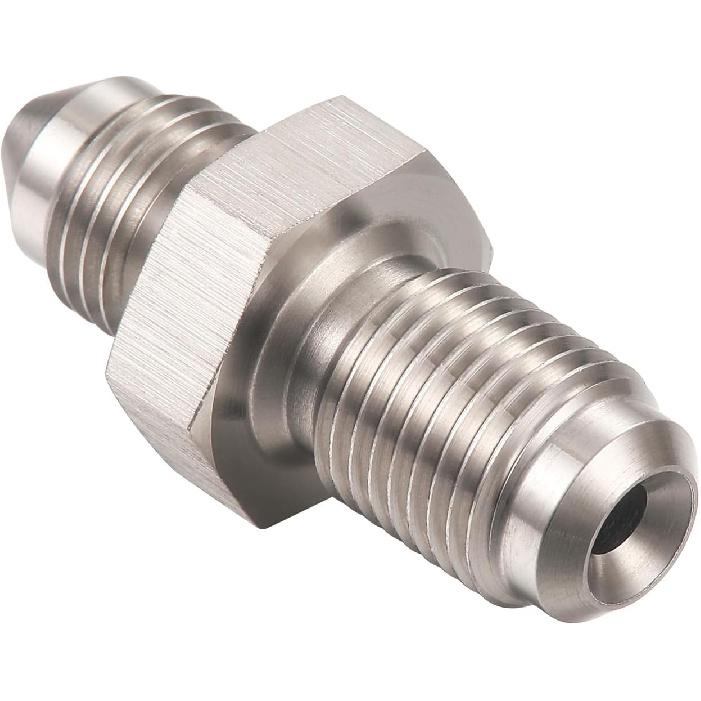 3AN Male to M10x1.0 Metric Stainless Steel Brake Clutch Adapter Fitting Connector