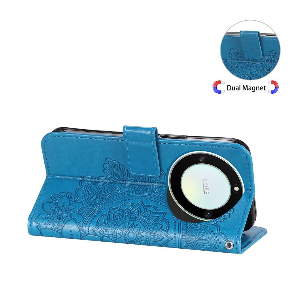 For Honor X40 5G/X9a 5G/Magic5 Lite 5G Case Floral Pattern PU Leather Wallet Stand Phone Cover