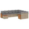 VidaXL Salon de Jardin avec Coussins 10 pcs, Canapés de Terrasse, Ensemble de Meubles de Patio, Mobilier d'Extérieur, Beige 3227998