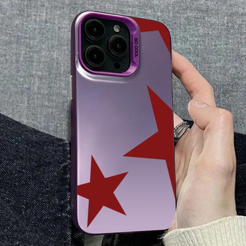 Минималистичный Чехол для Телефона с Узором Красной Звезды Для IPhone 17 Air Чехлы Для IPhone 16 Pro Max 15 14 13 12 11 16 Plus 16E 17 Air Чехол