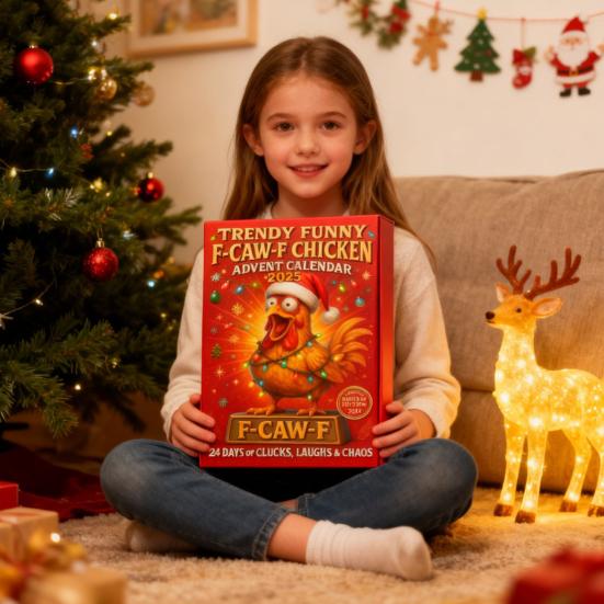 F-Caw-F Куриные адвент-календари 2025 24 дня Куриные украшения Рождественский календарь обратного отсчета Новинка Набор фигурок цыплят и животных