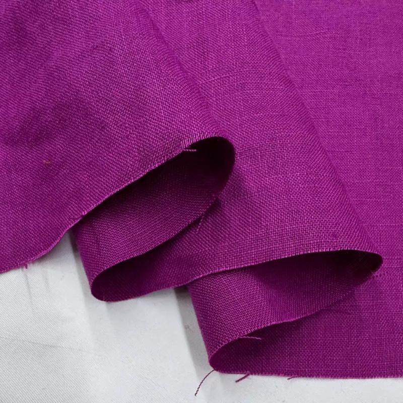 Чистая льняная ткань Стиранный лен Комфортная дышащая ткань для весны и лета DIY Платье Широкие брюки Легкая куртка Одежда