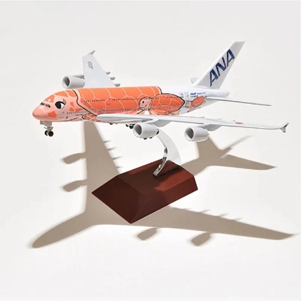 1/400 20см Модель самолета Air Japan ANA Airlines Игрушка Зеленый Мультяшный Морская Черепаха Airbus 380 A380 Airways Металлический Сплав Литой Самолет