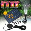 2.5W Solar Fountain Pump with 6Nozzles and 4ft Water Pipe Solar Powered Pump for Bird Bath Pond Garden Tool