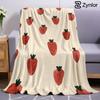 Watercolor Strawberry Ultra Soft Sherpa Fleece Blanket Fluffy Warm Halloween Cozy Throw for Sofa Couch Bedroom Gift All season