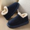 Fashion Bebealy Plush Flat Men Slippers Winter Outdoor Fluffy Warm Men Cotton Cozy Boots Indoor Fashion Casual Fur Cozy Furry Men Shoes