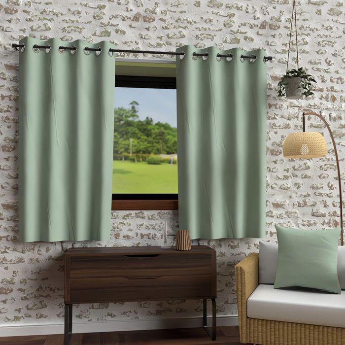 Rideau à oeillets en microfibre lavée 135x180 cm BOHEME vert eau, par Soleil d'Ocre