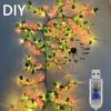 Светодиодные гирлянды-лианы, ветка ивы, DIY свет для комнаты, стены, свадьбы, вечеринки, декора, фестиваля, гирлянда
