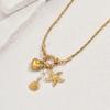 Ocean Wind Ladies Necklace Geometric Starfish Shell Design Pearl Clavicle Chain Versatile Necklace Women