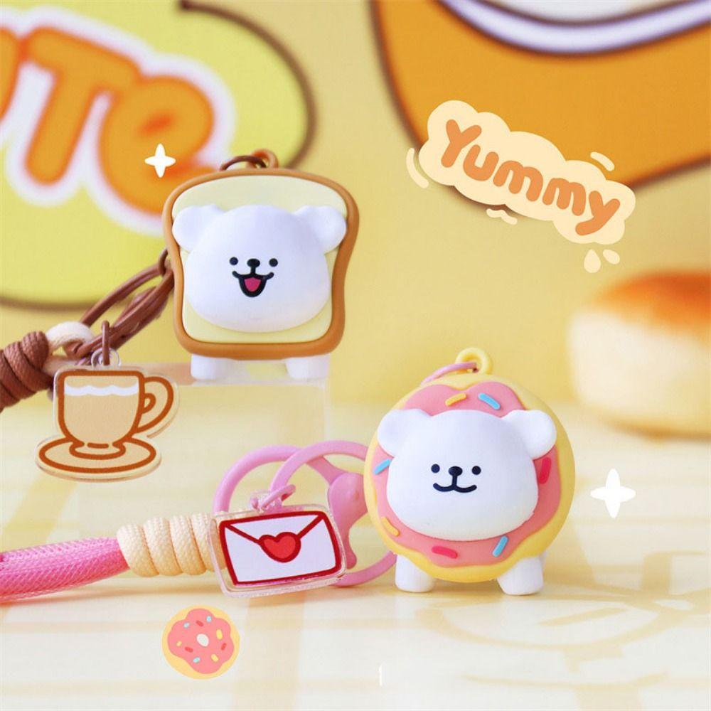 Брелок-подвеска в виде мультяшной собаки в виде 3D-образного пончика, брелок в виде куклы-мопса, подарки