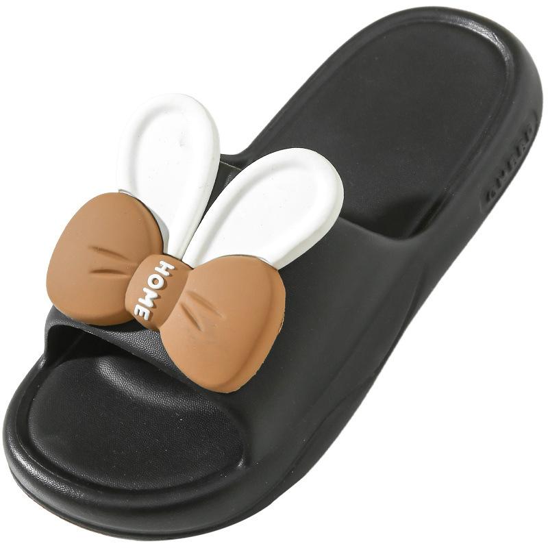 Женские летние тапочки для дома с бантом, однотонные, повседневные, мягкие, с плоской подошвой, нескользящие, тапочки для ванной комнаты 36-41