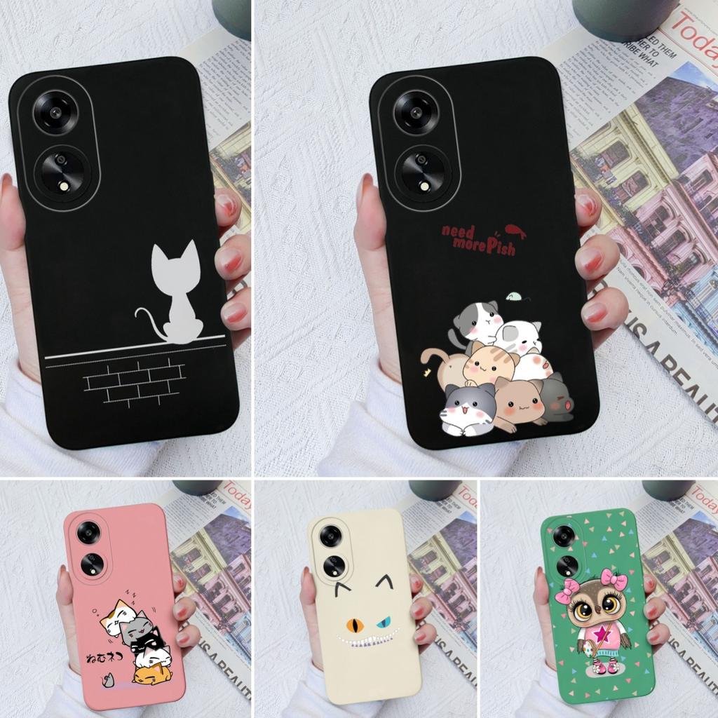 Чехлы для телефонов с милым котом конфетного цвета для Oppo A7 A15 A55 A1K A35 A52 A1 A11 из жидкого силикона высокого качества, защитный чехол от падения для бамперов Oppo