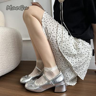 Женские туфли-лодочки из лакированной кожи Мэри Джейн с бантом-бабочкой, туфли для платья, женские туфли на толстом каблуке на шнуровке, туфли Лолита, размер 35 40 Bombas