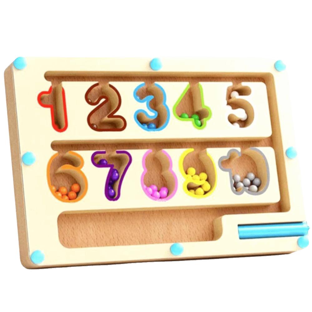 Walking Ball Magnetic Digital Beads Wooden Puzzle Activity Board  Attention Training Games