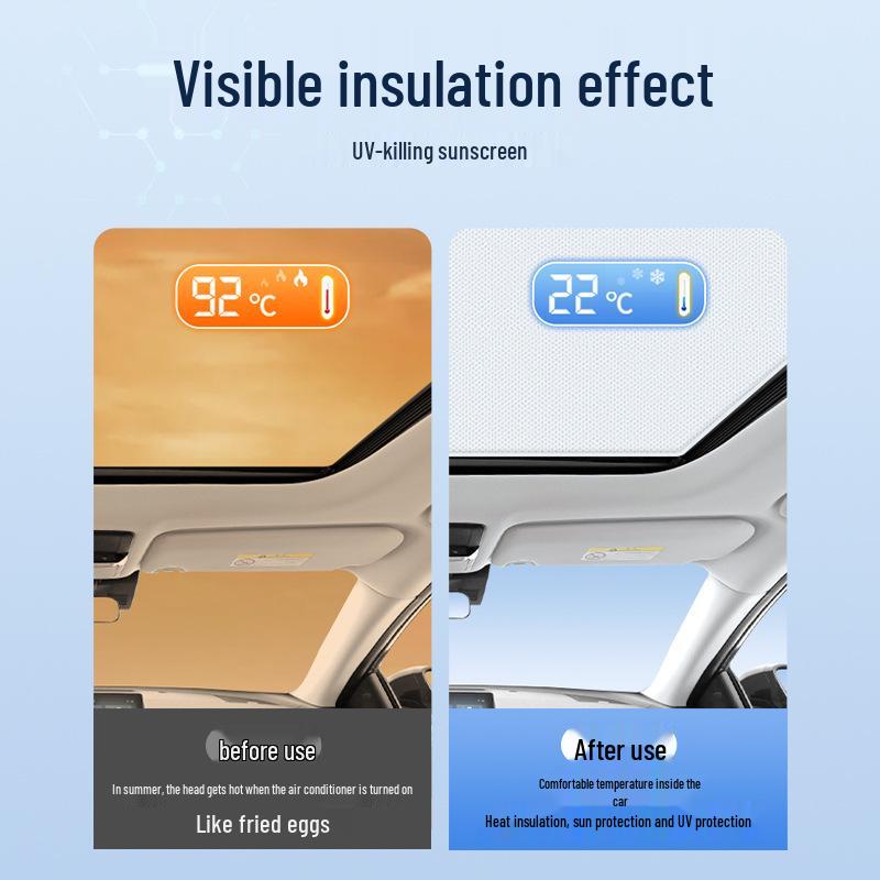 Compatible with Nissan Qashqai 25 Models: Opaque Sunroof Sunshade for Heat Insulation, Sun Protection, and Privacy.