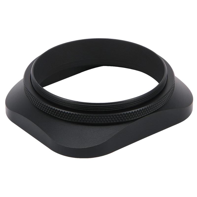 Haoge 55mm Square Metal Screw-in Lens Hood with Cap for Leica Summilux-R 50mm f/1.4 E55, Elmarit-R 28mm f2.8 35mm f/2.8 E55 Lens